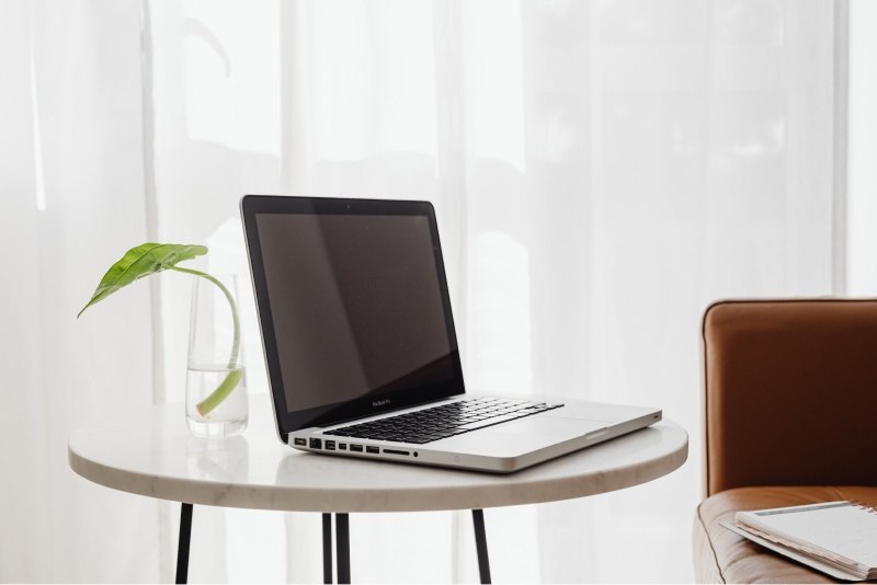 Laptop on a desk